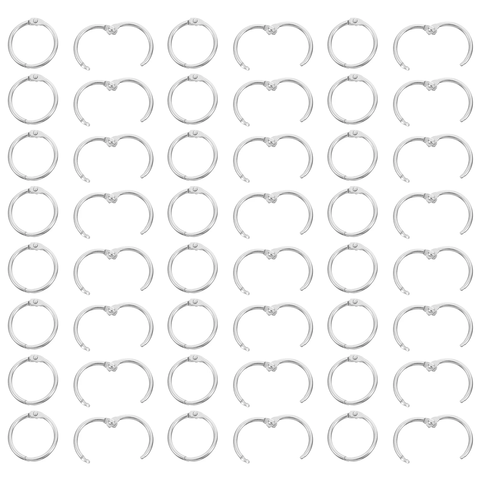 

100pcs Ring Circle Snap Metal Binder Rings Easy Open Close Loose Meatl Circle Leaf Binding Office Home Use Durability