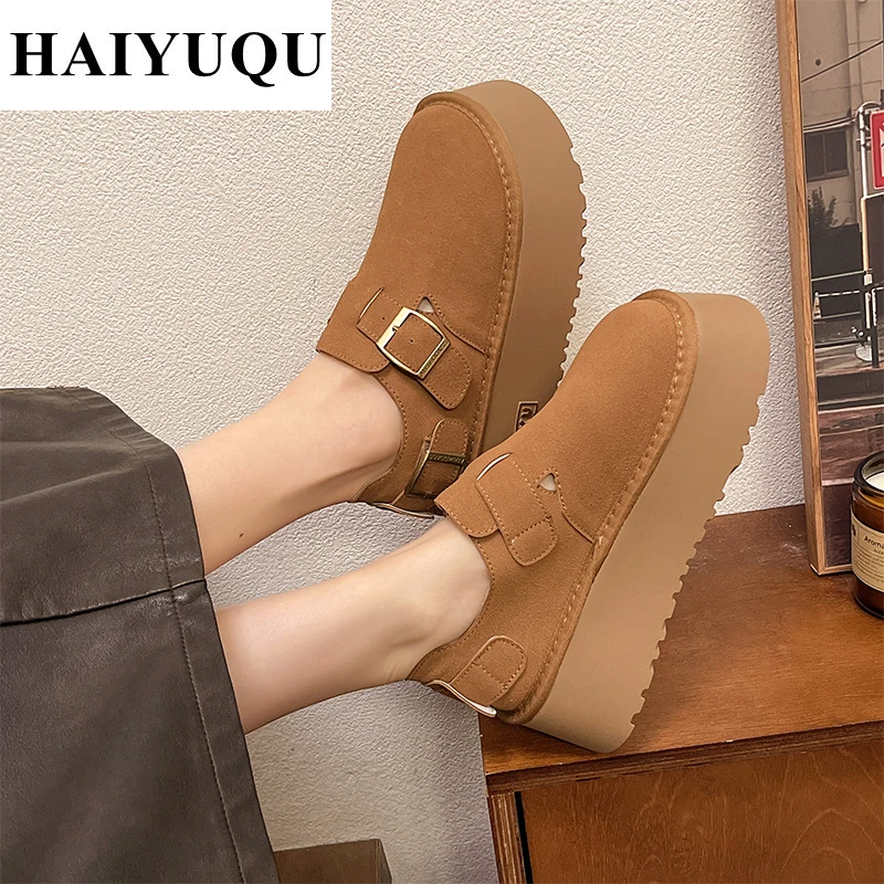 New Women Platform Loafers Shoes Casual Flats Sneakers Trend Fashion Suede Sport Shoes Autumn Running Travel Zapatillas De Mujer