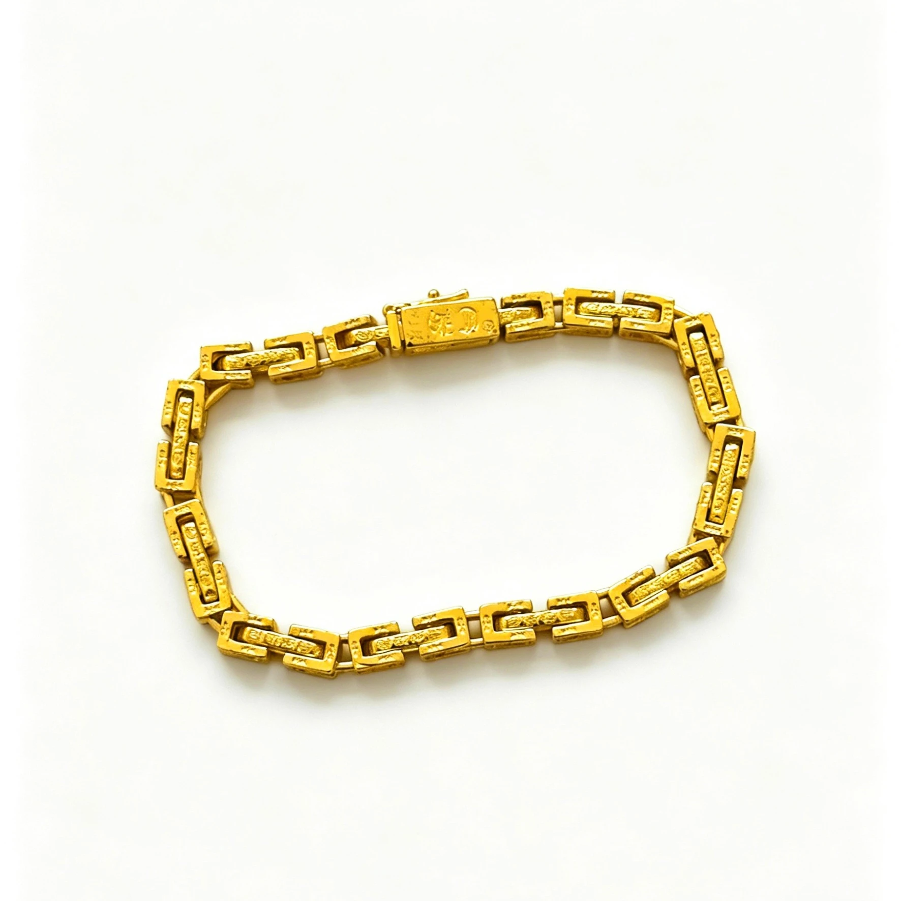 S925 sterling silver personalized creative design CH chain bracelet men's hip-hop style retro and old Cuban chain personalized