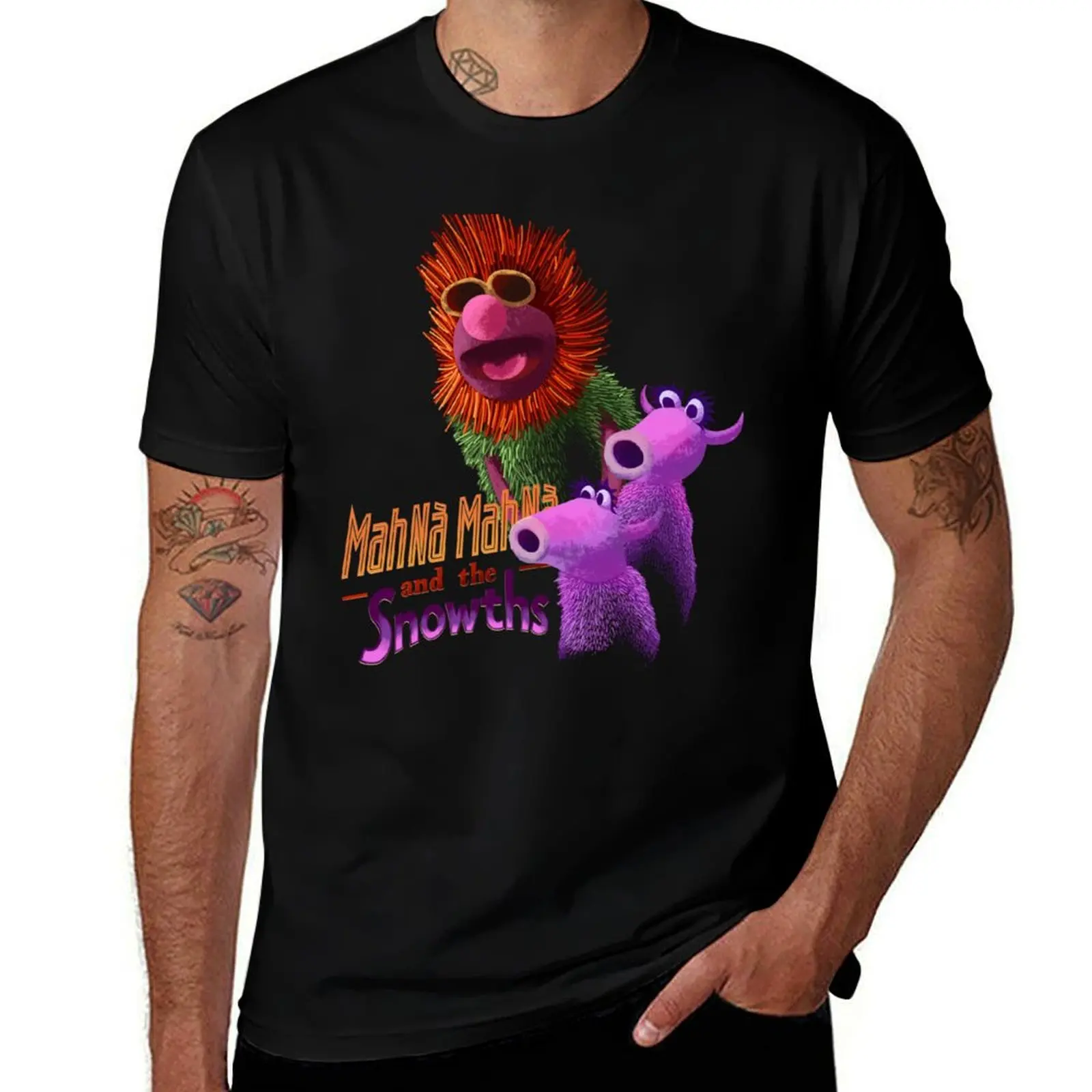 

Mahna Mahna and the Snowths T-Shirt sports fans plain black t-shirts for men