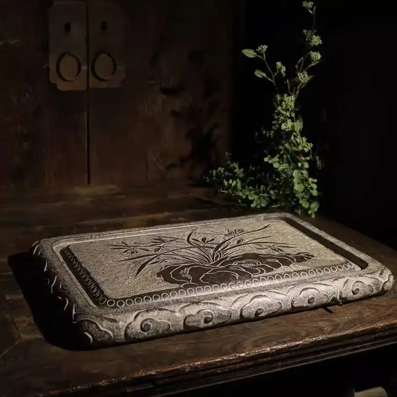 Marble Serving Tea Tray Plate Valet Luxury Stone Rectangle Living Room Tea Tray Decorative Hospitality Bandejas Home Products