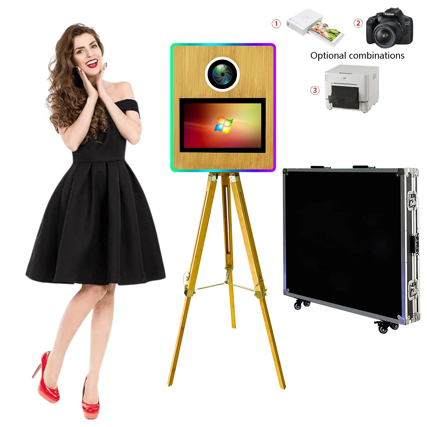 Portable Camera Photo Booth Machine for Weddings Parties Events, 15.6 