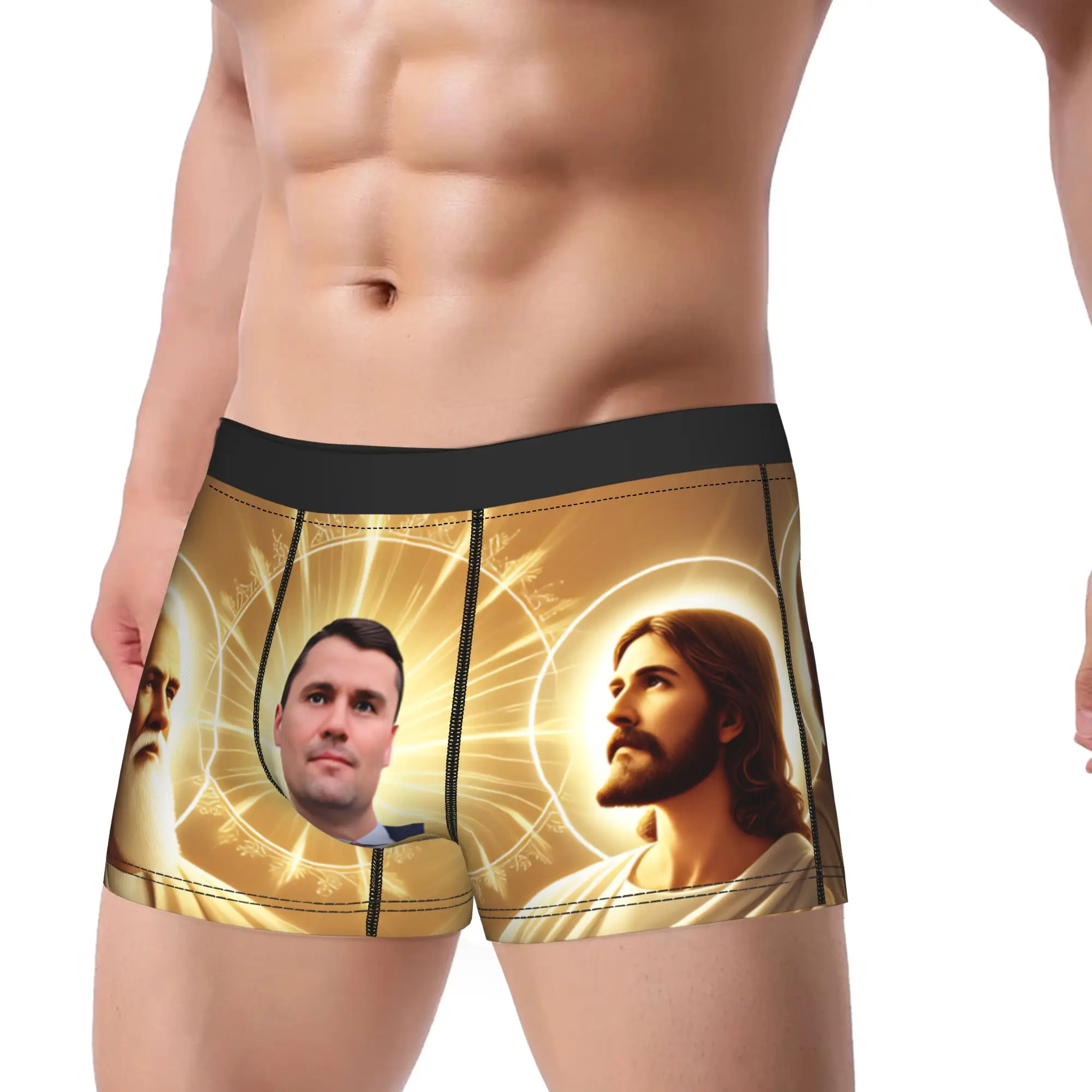 Charlie Kirk Angelic Advocate Charlie's Home Underwear  Sexy Soft Panties Pattern Shorts Briefs For Men 3D Pouch Oversize Trunk