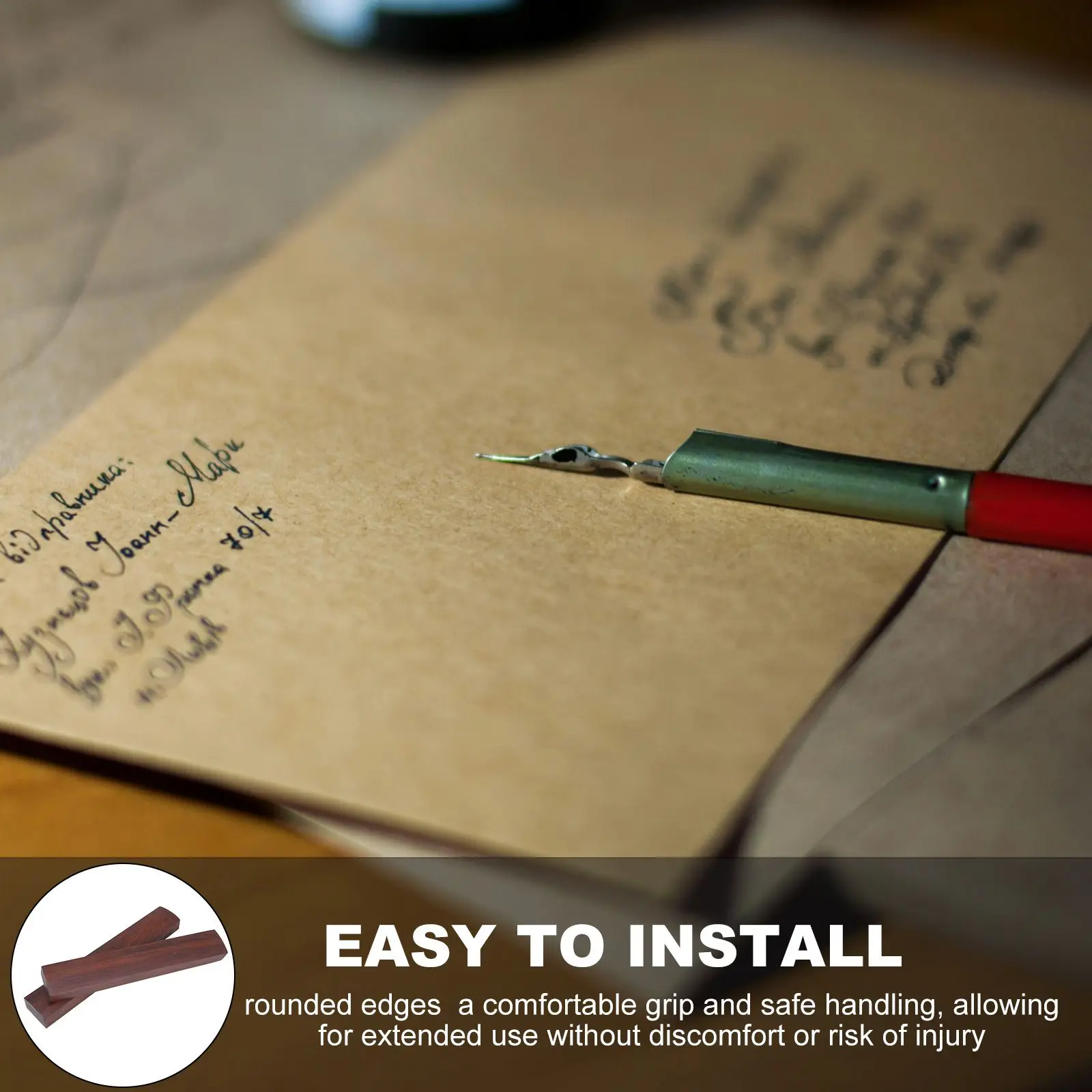 Solid Wood Paperweight 2 Pcs Desktop Decoration Calligraphy Chinese Tool Lettering Craft Vintage Simple