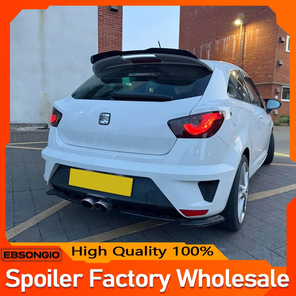 Mini Spoiler For SEAT Ibiza MK5 6F Extension Lip 2009 2010 2011 2012 13 14 15 2016 2017 Carbon Look ABS Car Trunk REAR Roof WING