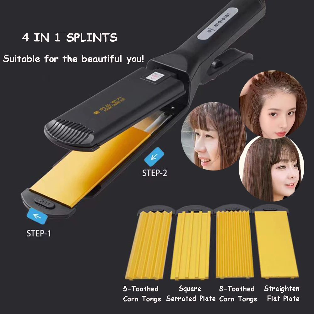 

Профессиональный выпрямитель-щипцы для волос с функцией гофрирования, плойка-щипцы, расческа-выпрямитель, щипцы для завивки, стайлер-плойка, щипцы для завивки волос