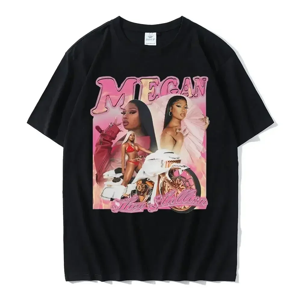 Rapper Megan Thee Stallion Graphics Print T Shirt Men Women Hip Hop Top Vintage New Classic Trend T-Shirt Cotton Sports T-Shirt