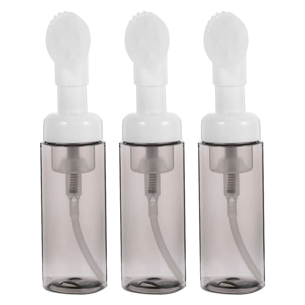 

3Pcs Empty Foaming Bottle Pump Clear Wash Dispenser Removable Brush Travel Facial Soap Container Foaming Bottle