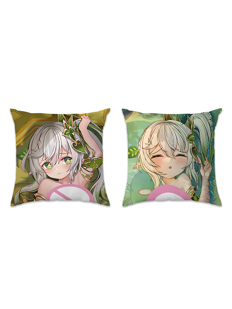 Genshin Impact Nahida Anime Cosplay 2-Side Print 2Way Pillowcase Sofa Cushion Cover Home Improvement Decor Square 45X45Cm