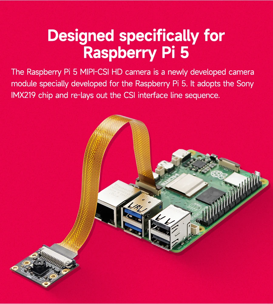 Himbeer Pi 5 Kamera modul mit 8mp imx219 Chip 77 ° 120 ° 160 ° Fov zur Auswahl mit hochwertiger Acryl halterung 22pin-fpc Kabel – Detail 3