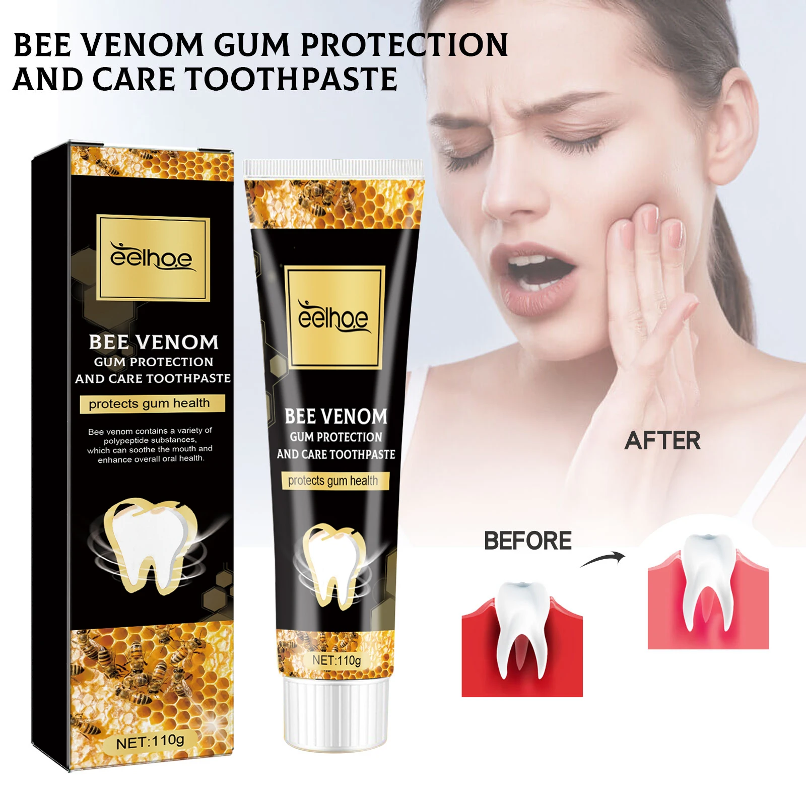 Gum Repair Toothpaste Plaque Caries Removal Protect Gingiva Treat Bad Breath Fade Tooth Stain Deep Clean Brightening Toothpaste