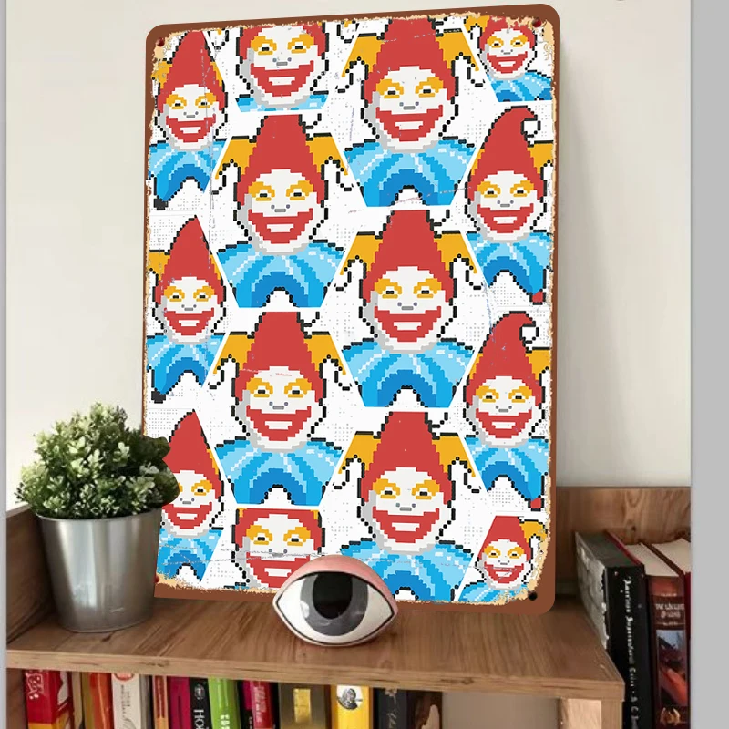 Custom Clown Pattern Metal Iron Painting Wall Art for Home Decoration