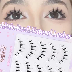 3/5 Pairs Manga Lashes Crossed Fairy False Eyelash Makeup Natural Thin Band Soft Little Devil Eyelashes Extension Makeup Tools