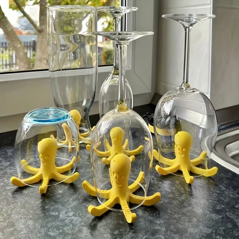 

Сушилка для бутылок с водой в форме осьминога, быстрая вентиляция, совместимая с различными бутылками, идеально подходит для кухни, офиса и путешествий