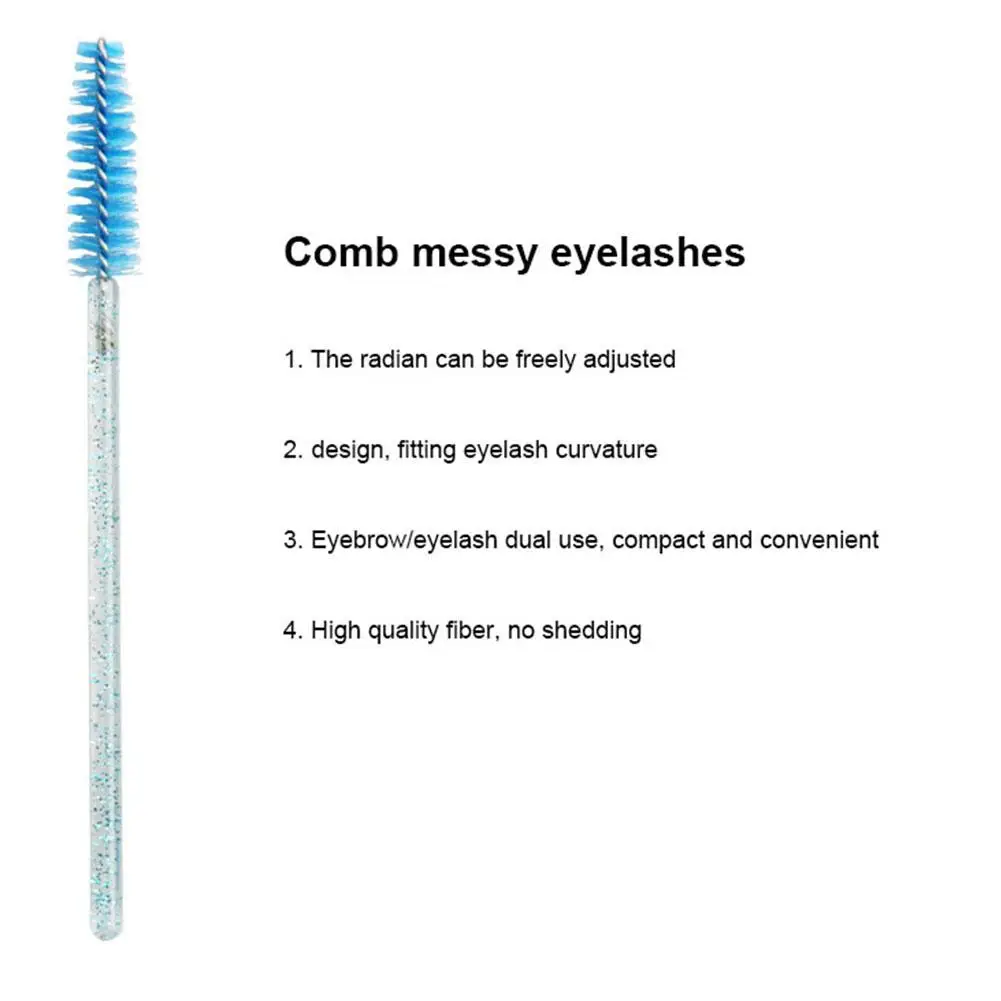 50pcs Disposable Micro Glitter Eyelash Brush Comb Eyebrow Lashes Extension Mascara Wands Professional Beauty Makeup Tools