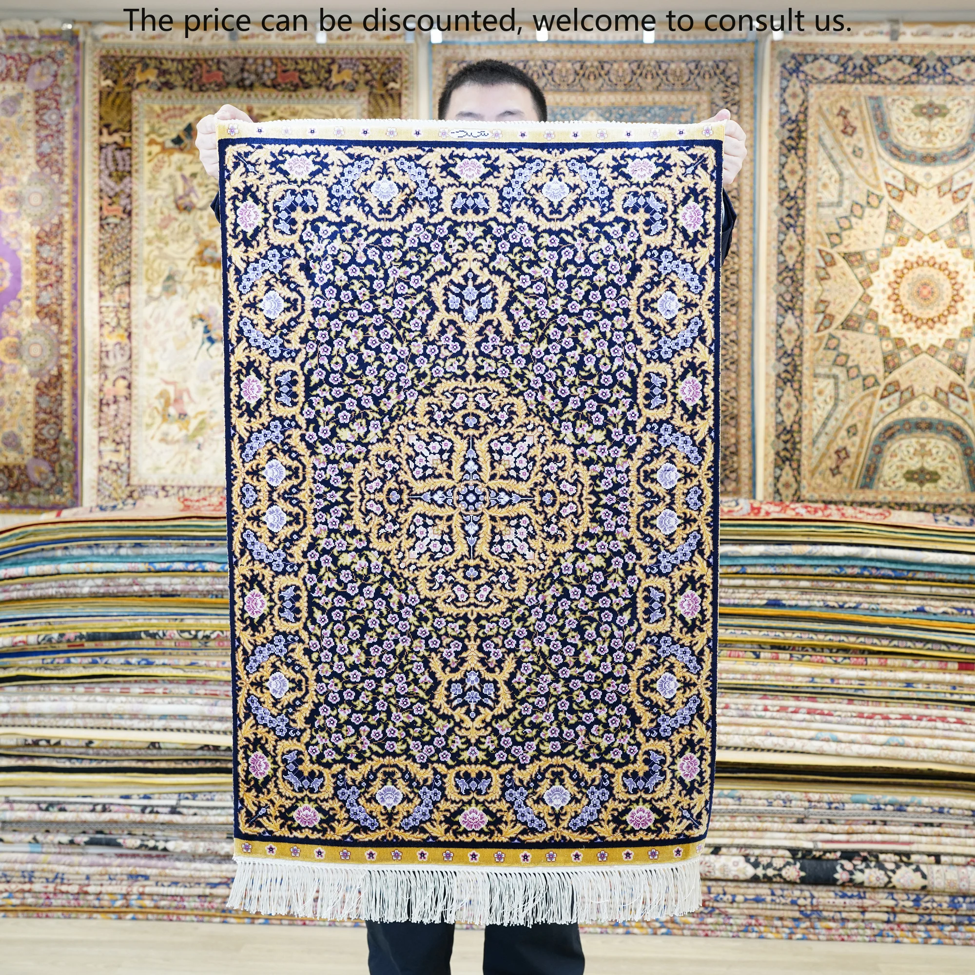 

61x91cm Isfahan Rug India Floor Pakistan Prayer Design Persian Area Wholesale Silk Carpet