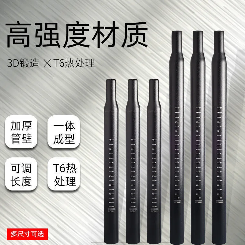 Bicycle Seatpost 3D Forged T6 Heat Treated High Strength One-Piece Formed Thick Wall Adjustable Length Black Multi Size Optional