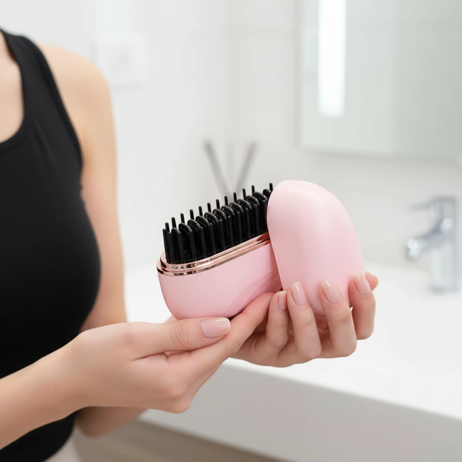 مصفف شعر لاسلكي صغير لا يحرق، تصميم خفيف الوزن لأنواع الشعر، تصفيف سريع لمدة 30 ثانية، هدية مثالية للمنزل