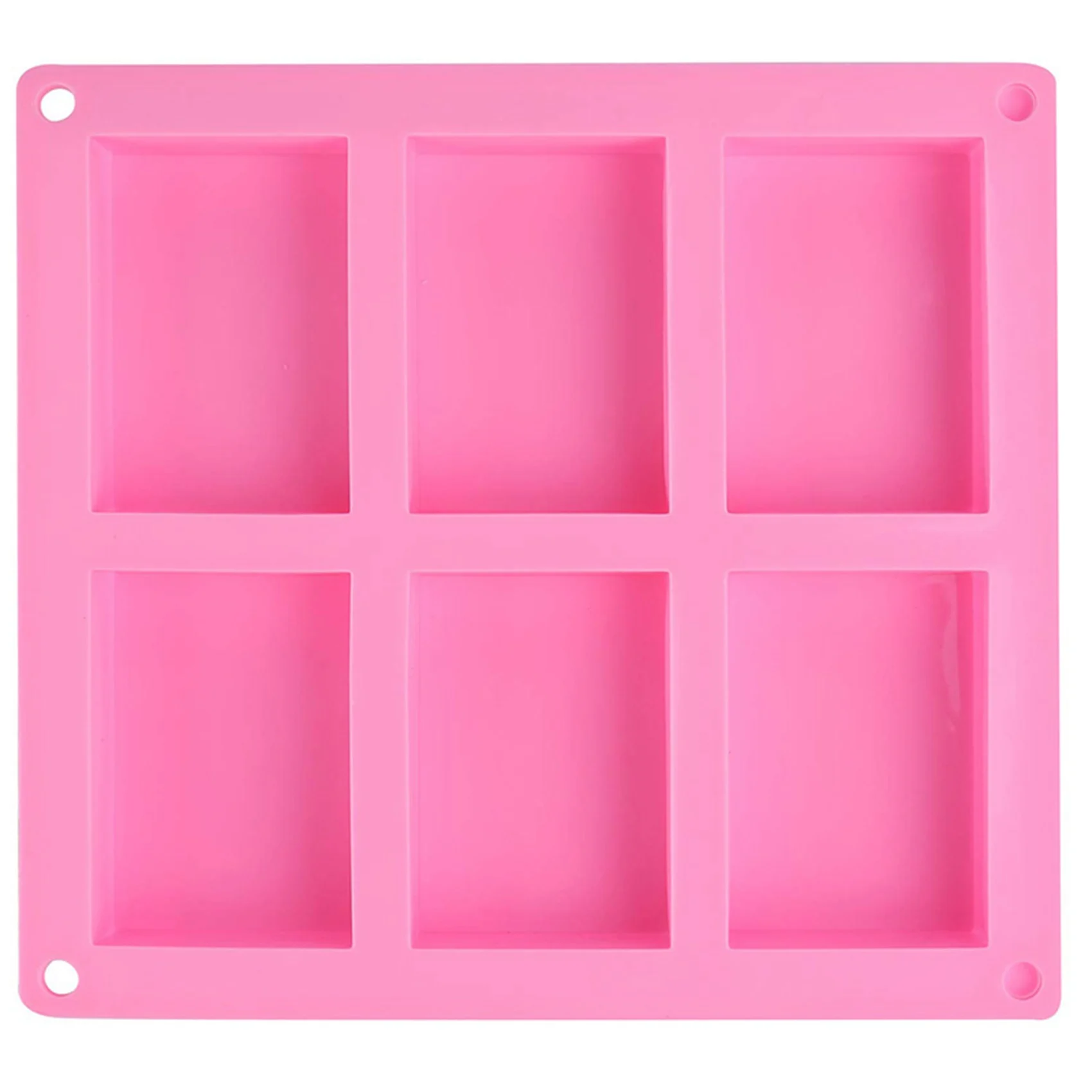 AA49 Paquete de 24 moldes de silicona para jabón, moldes rectangulares de 6 cavidades para jabón DIY para pasteles, magdalenas, muffins, pasteles de café, pudín y jabón