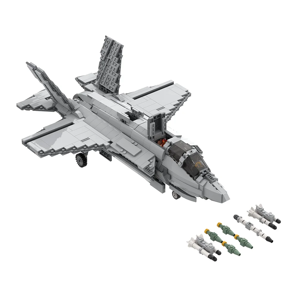

MOC F-35 B Fighter Bricks Модель США Военный F-35 B Fighter Darth Designer_Copy Строительные блоки Сборка игрушек Детские подарки на день рождения