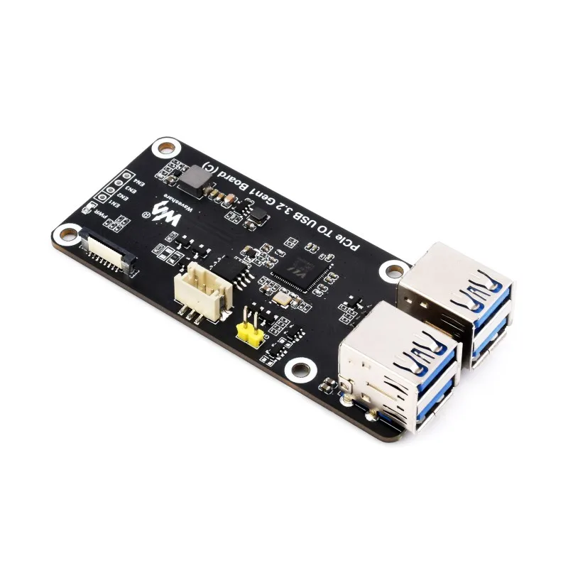 

PCIe To 4-Ch USB3.2 Gen1 Board (C) For Raspberry Pi 5, Up To 5Gbps Transmission Speed, Driver-Free, Plug And Play, PCIe Adapter