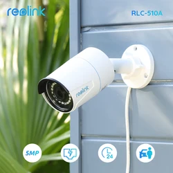 Reolink PoE IP Camera RLC-510A 5MP HD Outdoor Security camera Waterproof Infrared Night Vision human Detect Video Surveillance