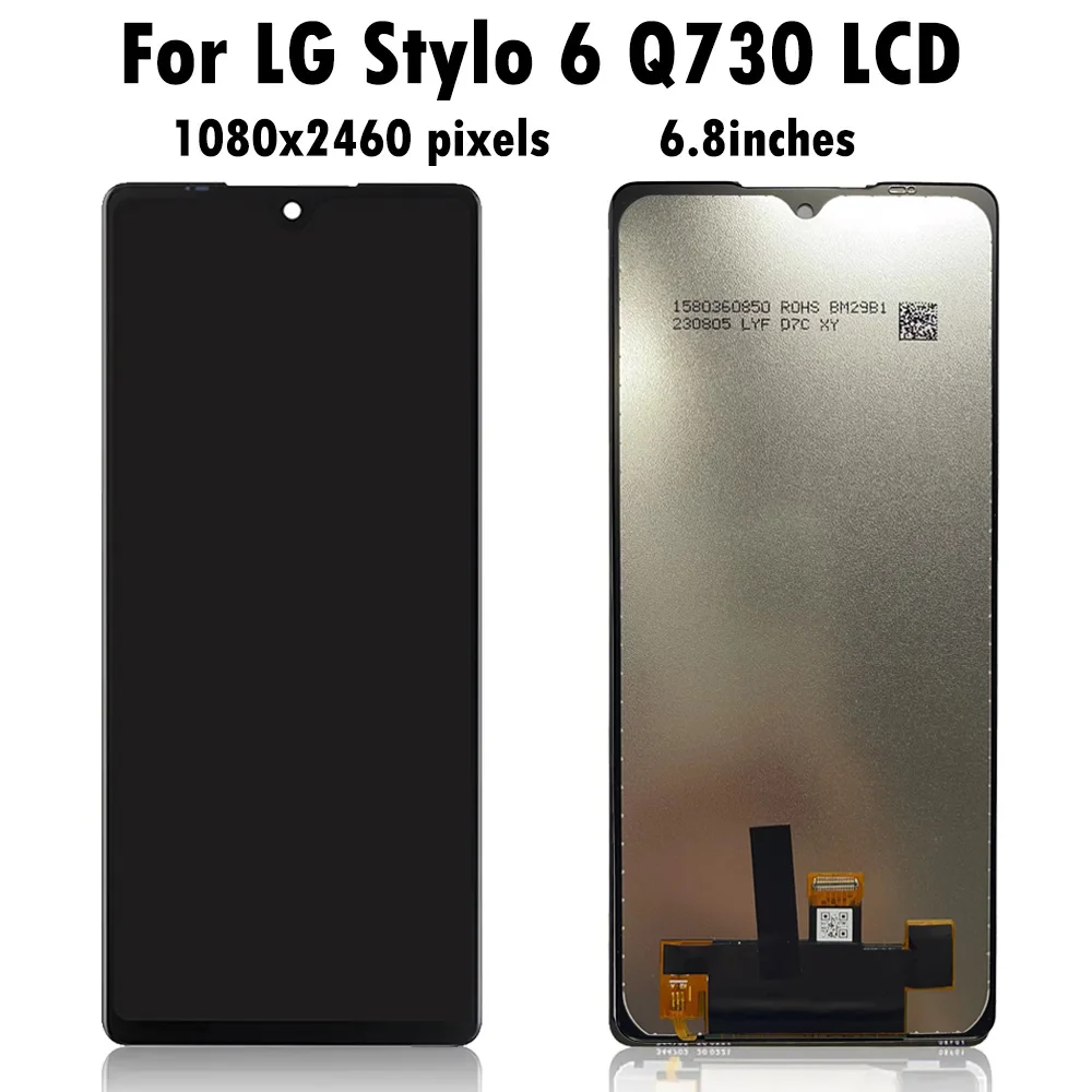 For LG Stylo 6 Q730 LCD 6.8\'\' Touch Screen Digitizer Replacement With Frame For LG Stylo 6 Q730 Touch Screen Stylo 6 LCD Display