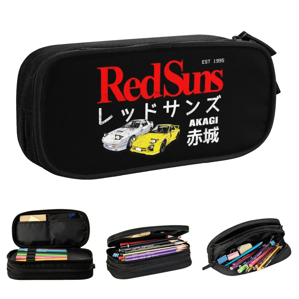 حافظة أقلام رصاص جرافيك أولي D Akagi RedSuns Streetwear، حامل قلم رصاص للفتيات والأولاد، حقائب ذات سعة كبيرة، أدوات مكتبية