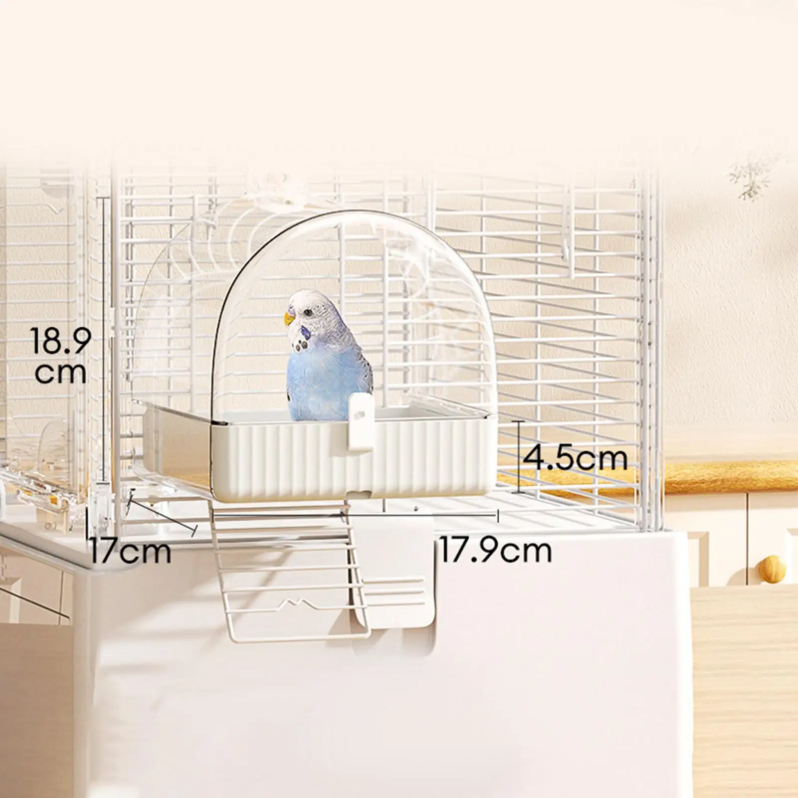 Bird Bath Cage Breathable Bird Bathtub Parrot for Parakeet Conures Cockatiel