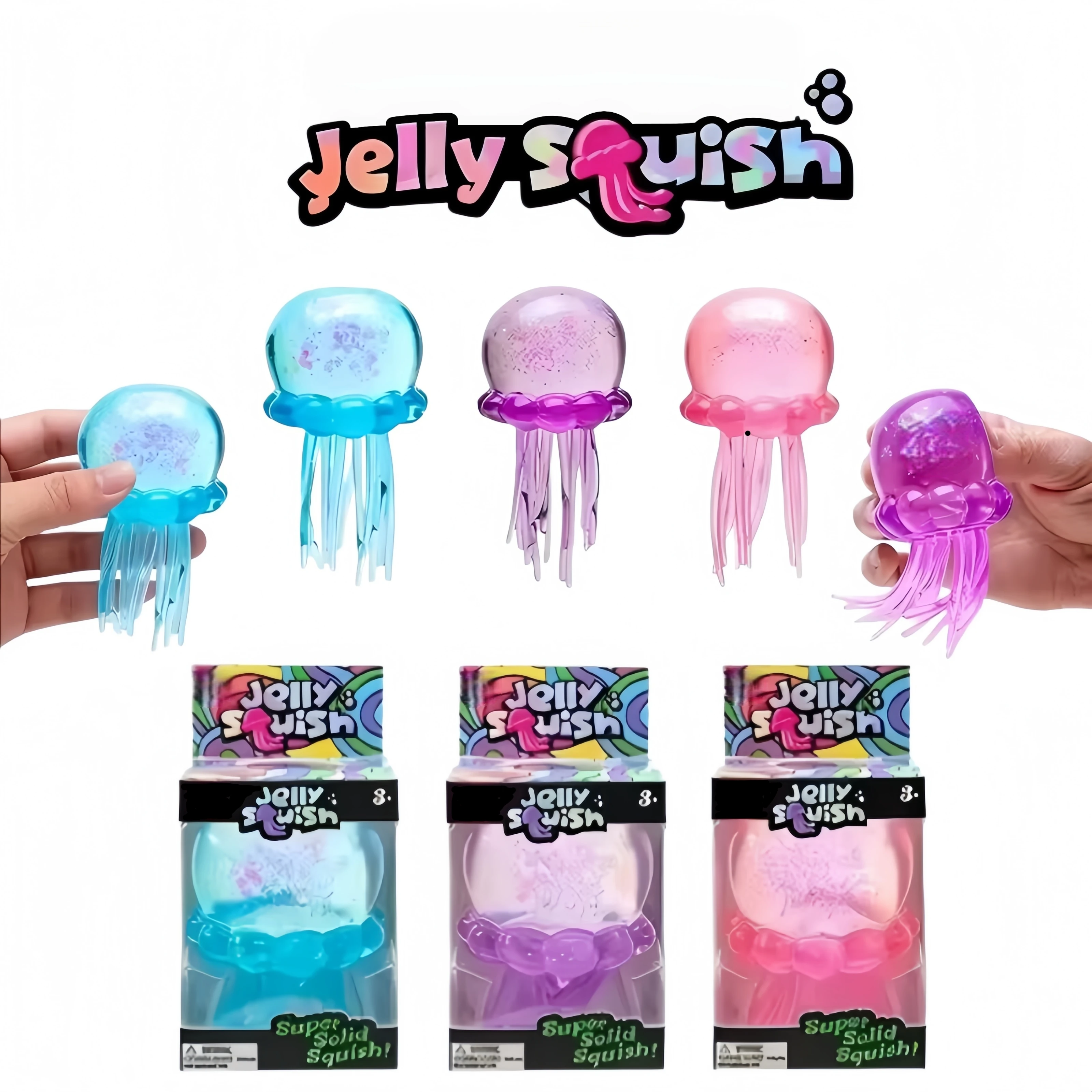 Jellyfish Squeeze Toy, Jellyfish Squishy Malt Filled Squishy Sensory Fidget Toy,Ultra Soft Moldable Slow Rise Stress Relief Toy for Adults Anxiety Relief, Summer Party Gifts for Kids and Adult, Christmas Gift