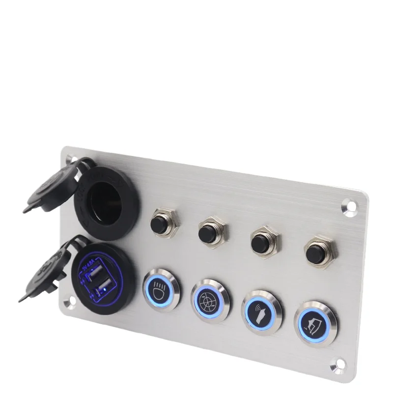 

RV switch panel modified control panel stainless steel button switch vehicle combination accessories 4 way 6 way yacht