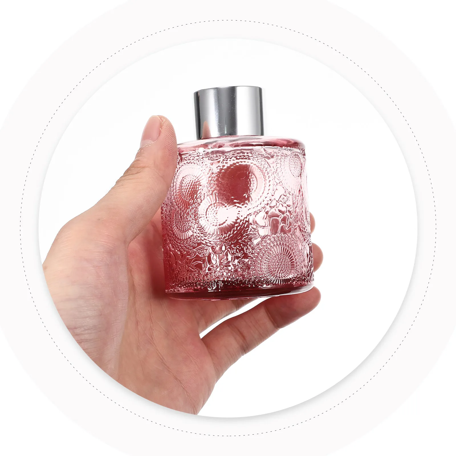 

4Pcs Glass Aroma Diffuser Bottles Wide Mouth Perfume Containers for Essential Oil Home Fragrance Decor Living Room Bedroom