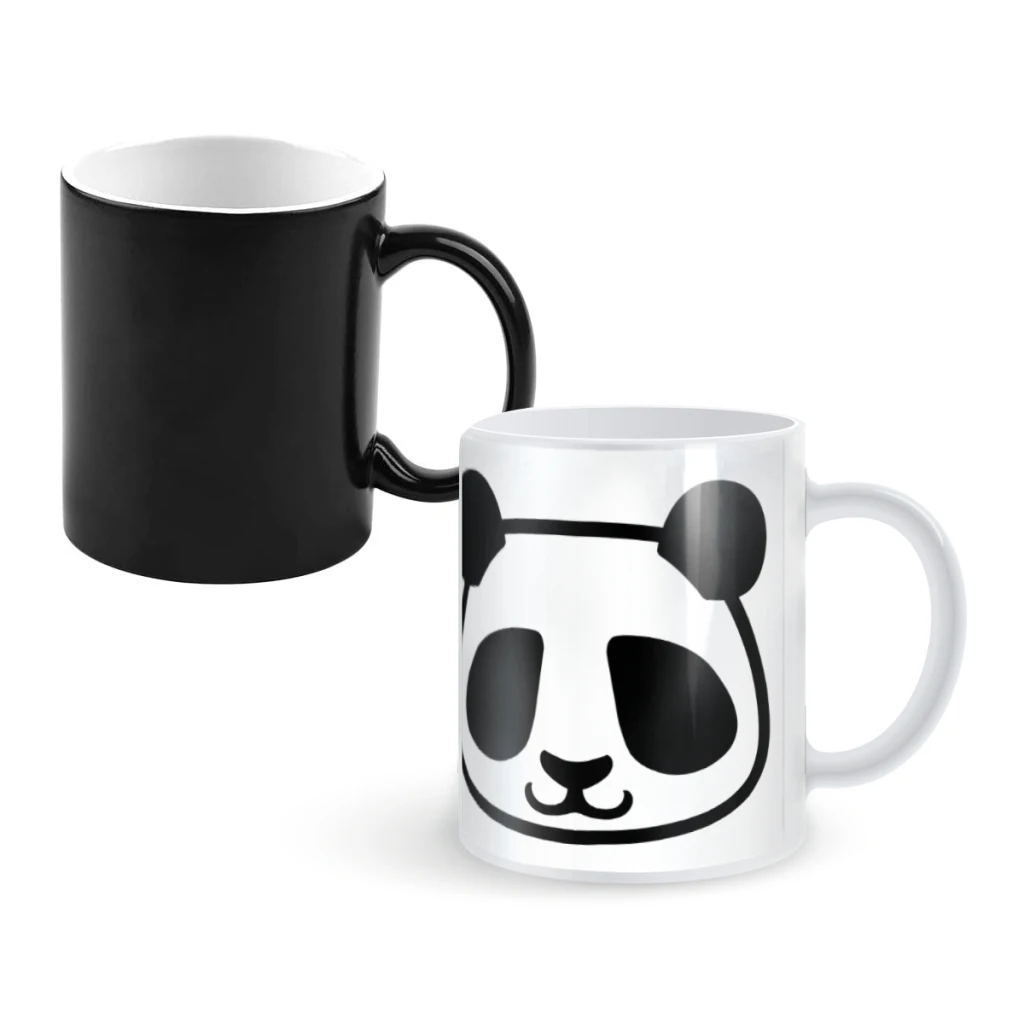 

Panda Black and White Minimalist PictogramCoffee Mugs And Mug Creative Color Change Tea Cup Ceramic Milk Cups Novelty Gifts