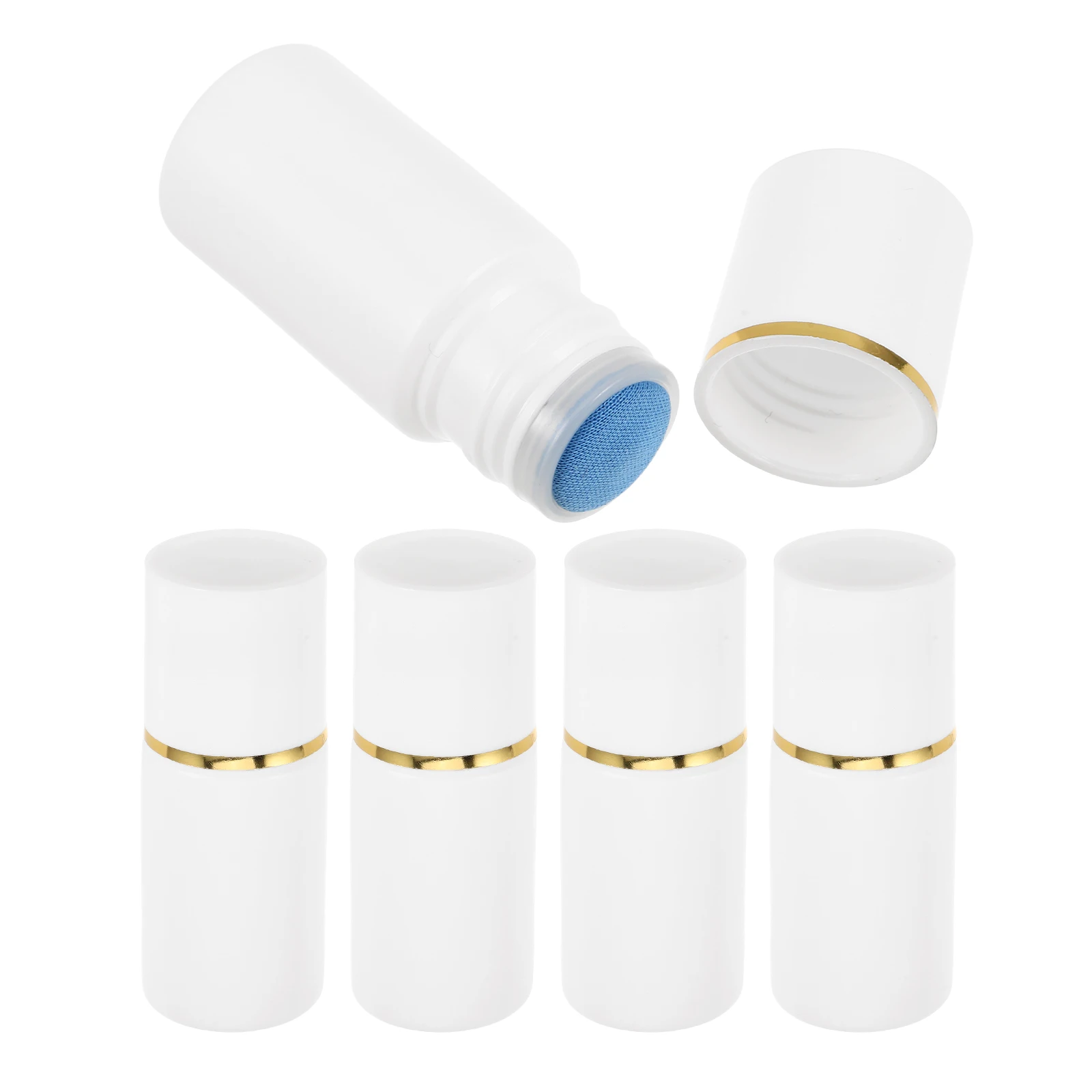 

5pcs 20ml Refillable Sponge Head Applicator Bottle Liquid Container White Gold Cap Portable Oil Paint for Skincare