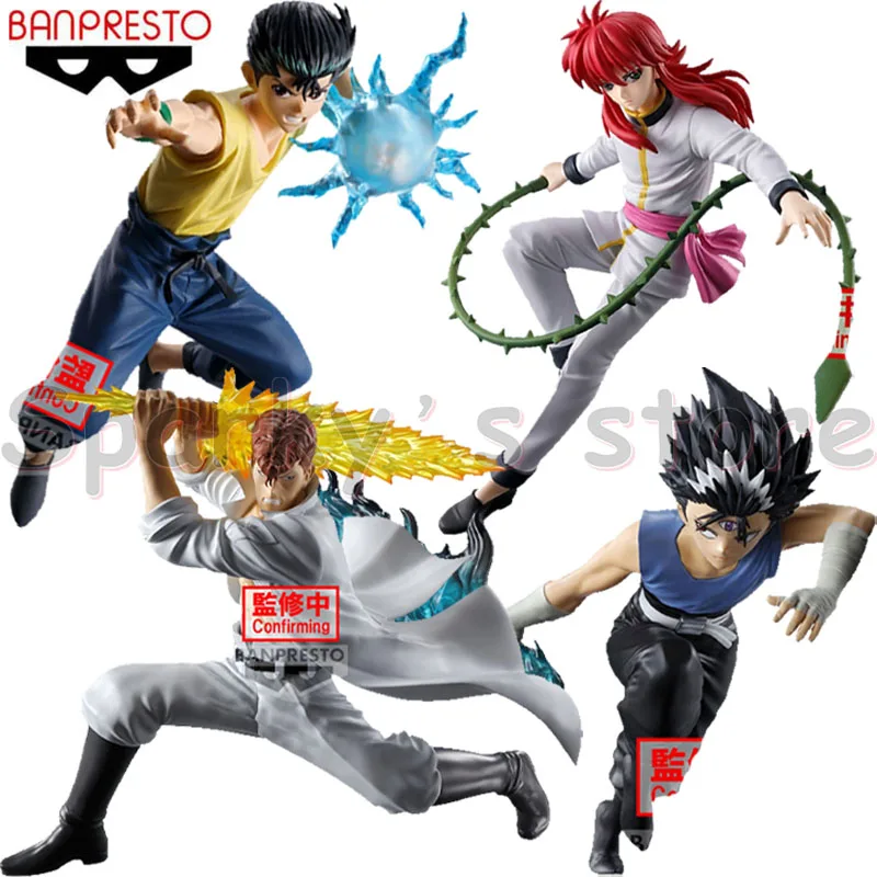 

Bandai Original YuYu Hakusho Anime Figure Urameshi Yusuke Hiei Kurama Kuwabara Kazuma Action Figure Toys For Kids Gifts Model