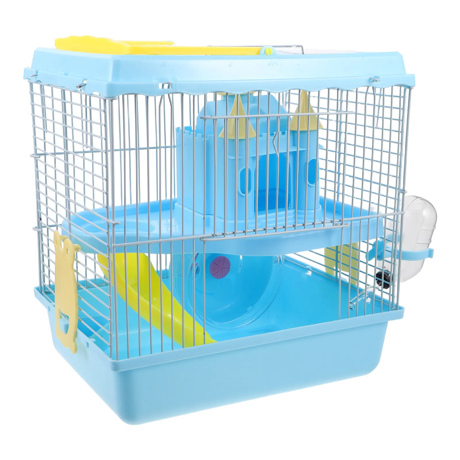 

Hamster Castle Cage Portable Dwarf Cage Water Bottle Slide Exercise Wheel Gerbil Small Animal Habitat