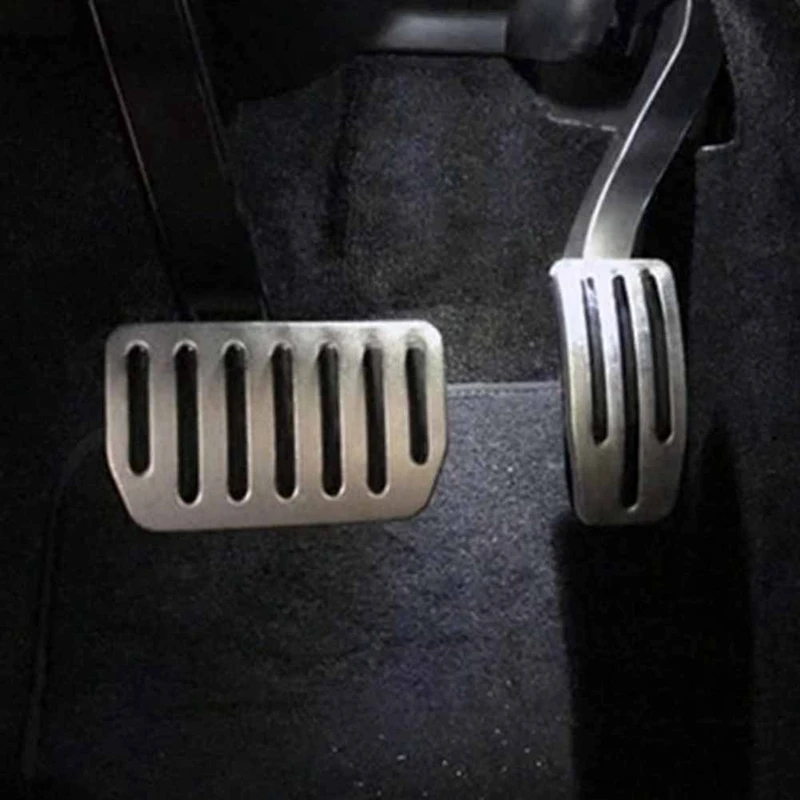 Car Stainless Steel Foot Pedal Pads Cover Brake Accelerator Rest Pedal Non Drill Replacement Parts For Tesla Model X Model S