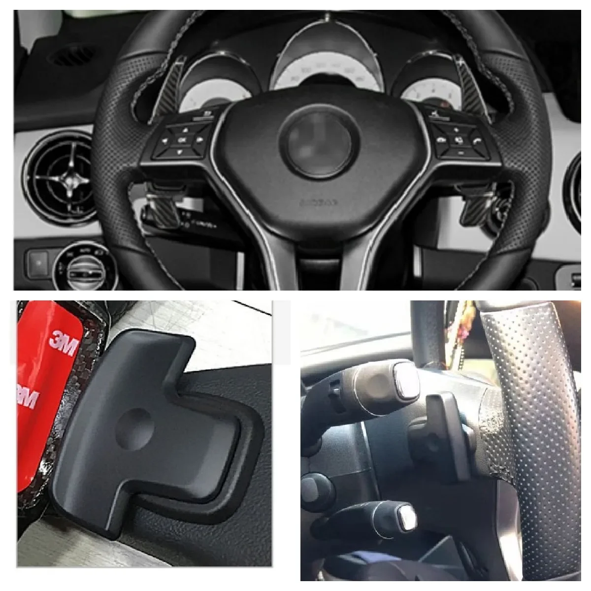 For Mercedes Benz A B E M Class ML W166 W176 W204 W212 W222 W246 C117 W218 X156 DSG Carbon Fiber Steering Wheel Paddle Shifter