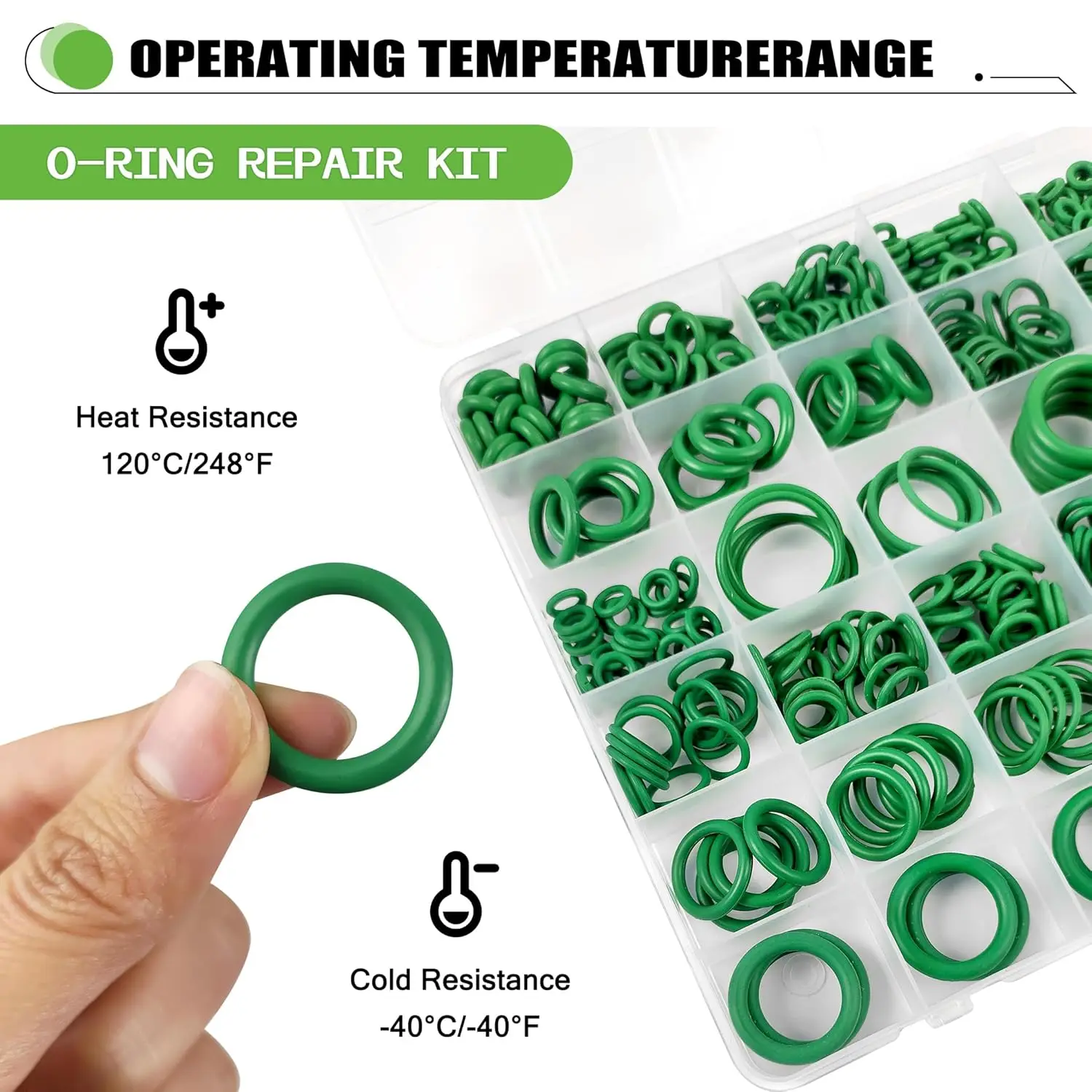 1200/530/270Pcs O Ring Rubber Seal Gasket Car AC Compressor Sealing Rings Auto Repair Maintenance Rubber Parts