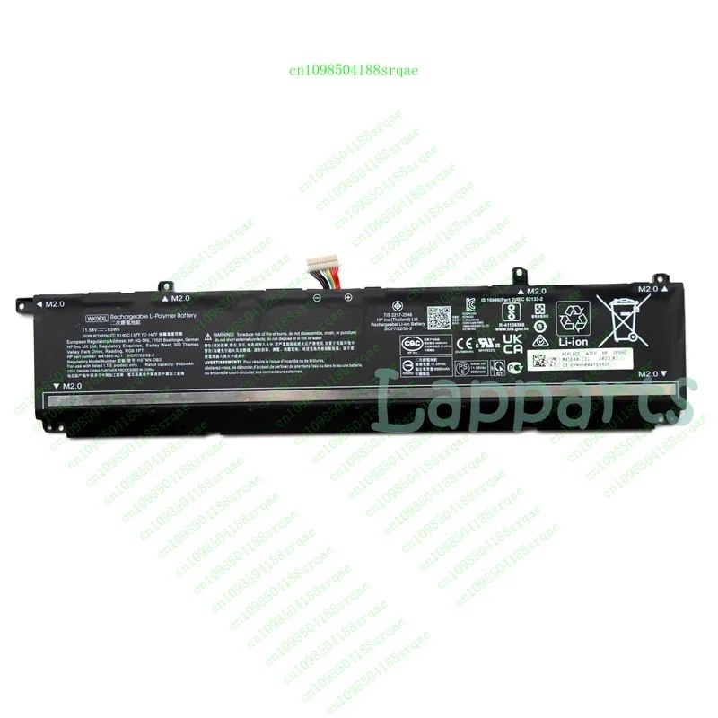 

Оригинальный аккумулятор WK06XL для тестирования HP Omen 17-ck0024ur 17-ck0020nr 17-ck0019u M41640-AC1%100