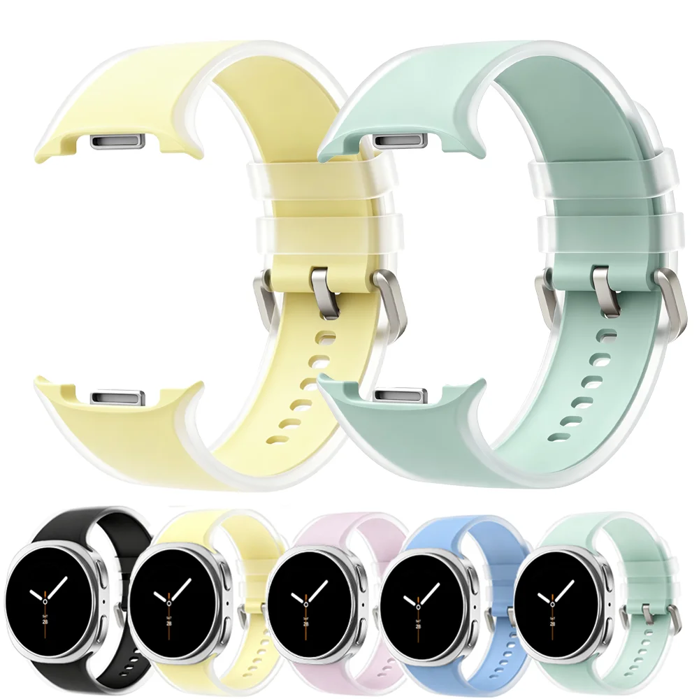 Official Soft Jelly Transparent Silicone Strap for Samsung Galaxy Watch 9 8 40mm 44mm Bracelet Galaxy Watch 8 Classic 46mm Band