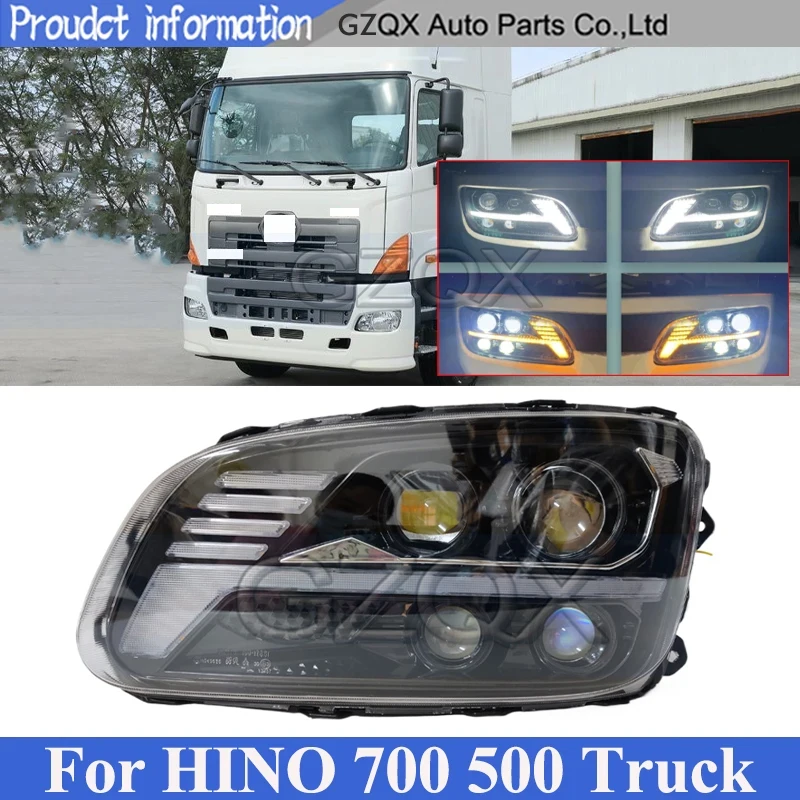 

CAPQX LED Front Head Light Head Lamp For HINO 700 500 Truck Headlight Headlamp Front Trun Light
