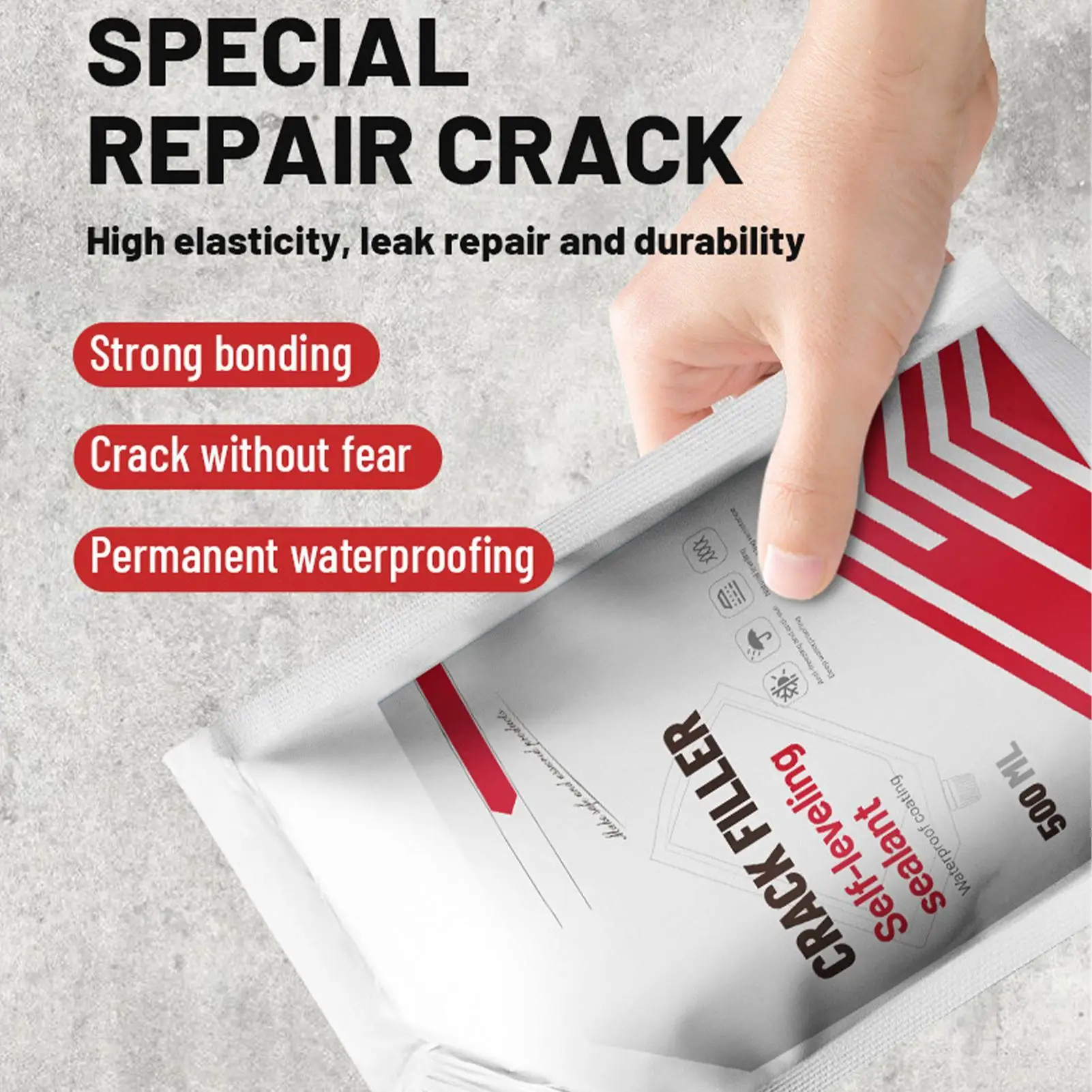500ml Asphalt Grouting Adhesive Heavy-Duty Concrete Floor Crack Repair Adhesive Filling Liquid Grouting Cracked Tile Filler