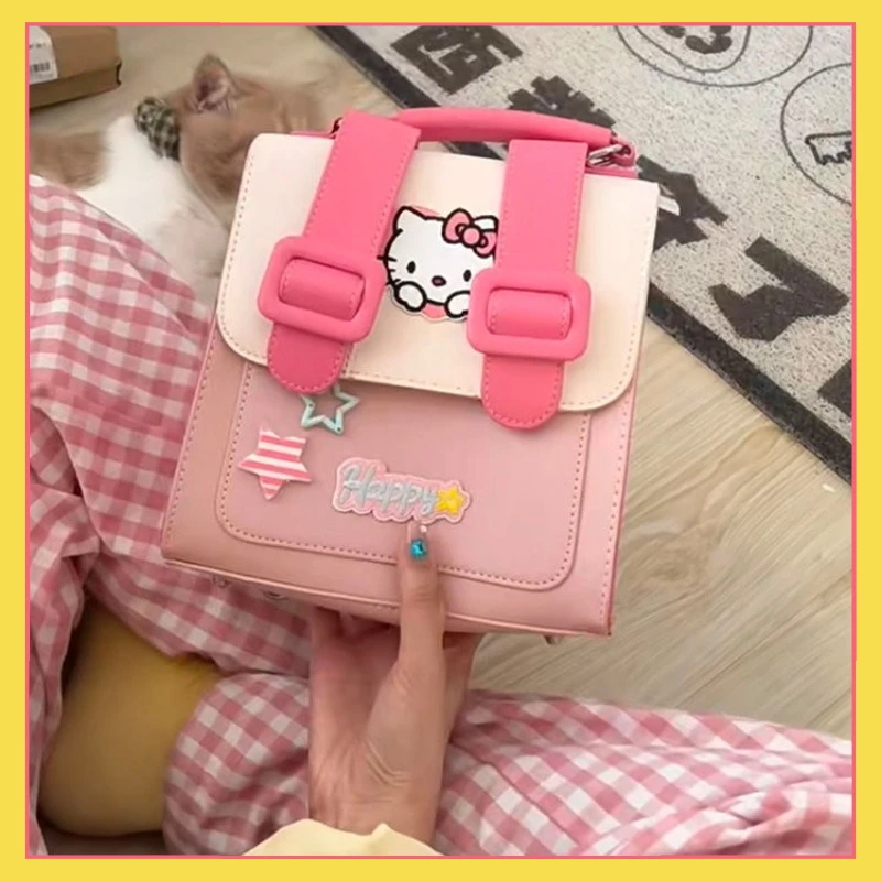 

New Women Luxury Brand Bag High Quality Designer Sanrio Hello Kitty Cartoon Melody Kuromi Cinnamon Small Crossbody Bags Gifts