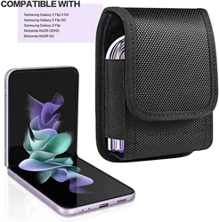 Fashion Waist Bag Oxford Cloth Pouch For Samsung Galaxy Z Flip 7 6 5 4 3 2 5G Case Belt Clip Holster For Motorola RAZR 5G Cover