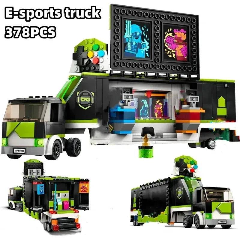 Kompatible Sets City Series E-Sports Competition Truck 60388, pädagogischer Montage-Baustein für Kinder, Kinderspielzeug, Geschenk