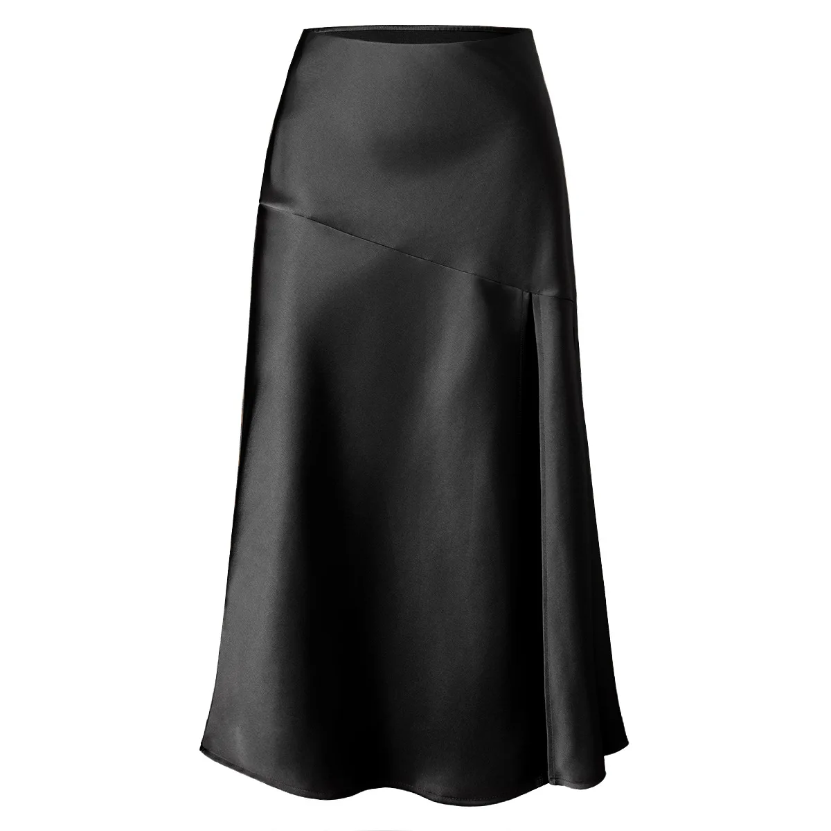 

ropa para mujer Women New Satin Halter Half-length Skirt High-waist Elastic Slit Long Sexy Splice Bodycon Skirt roupas feminina