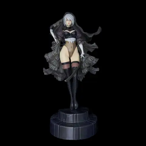 Nier Automata 2B Action Figure Wedding Dress Style Double Head Sculpture Anime Game Statue Tabletop Decor For Anime Collectors