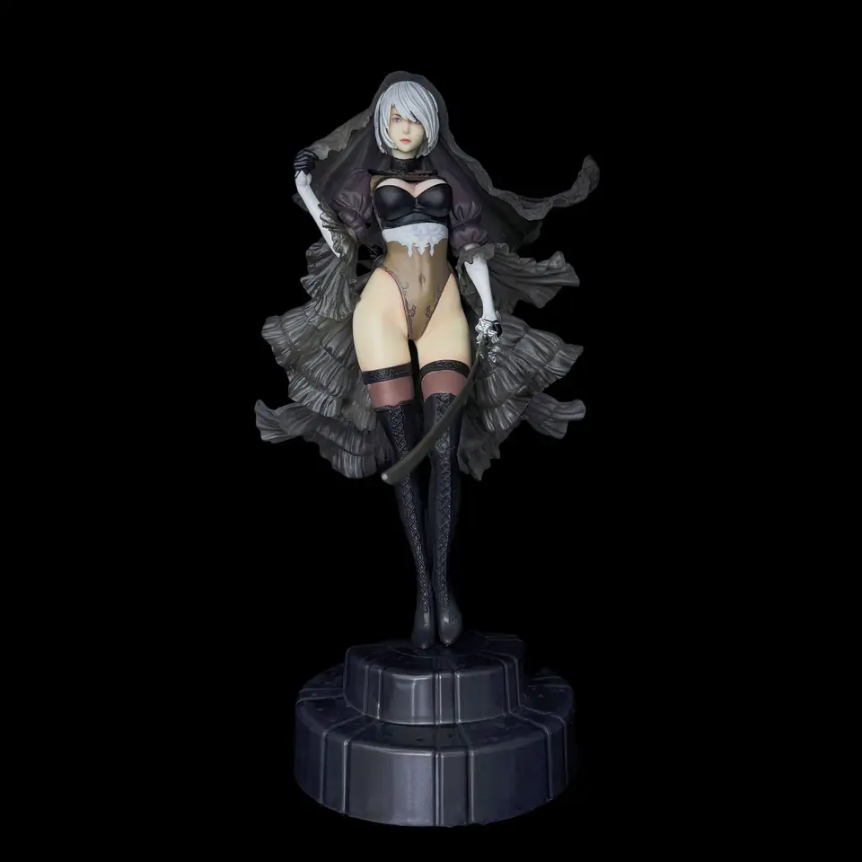 Nier Automata 2B Action Figure Wedding Dress Style Double Head