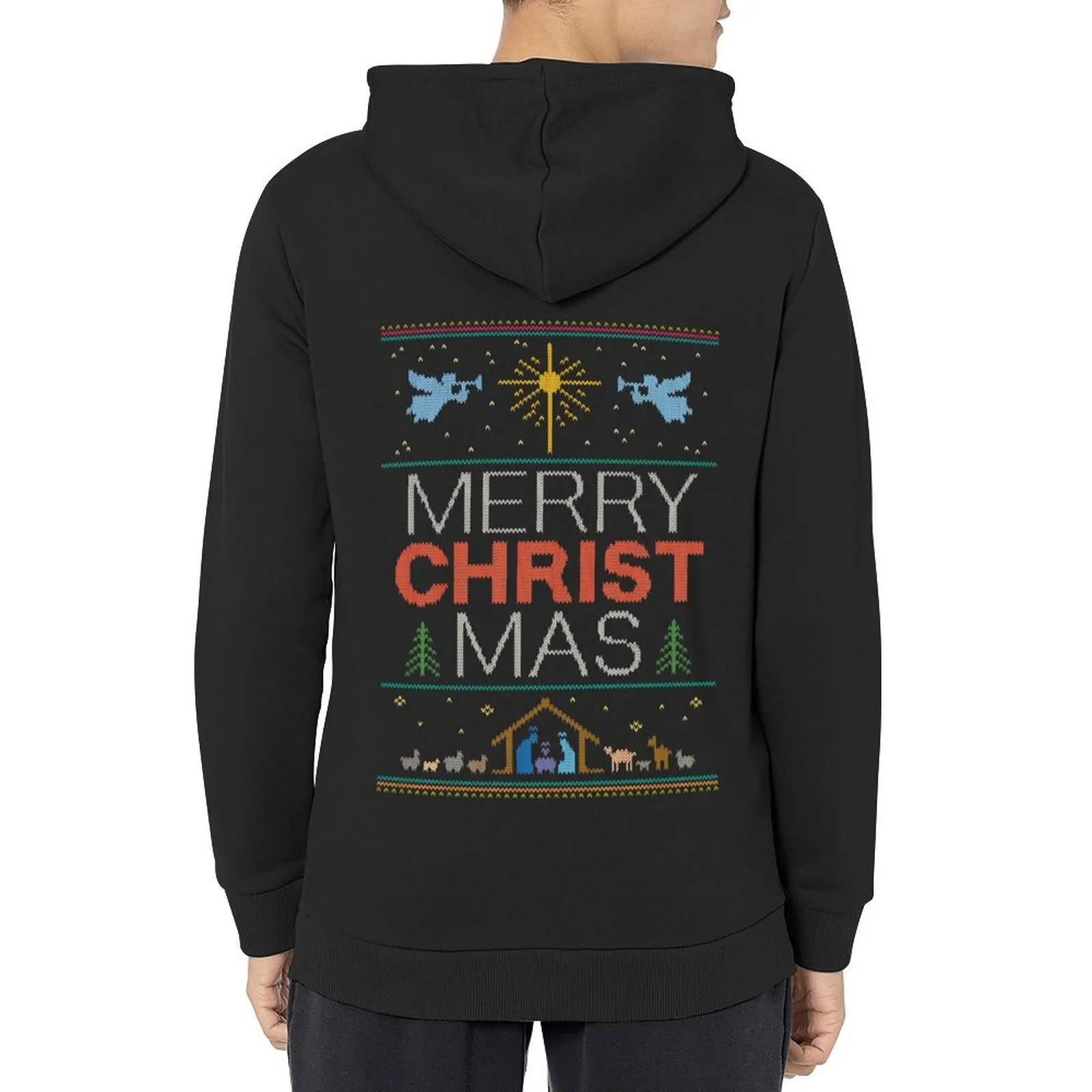 

Ugly Christmas Sweater - Knit by Granny - Merry Christ Mas - Religious Christian Colorful Hoodie blouse big size hoodie